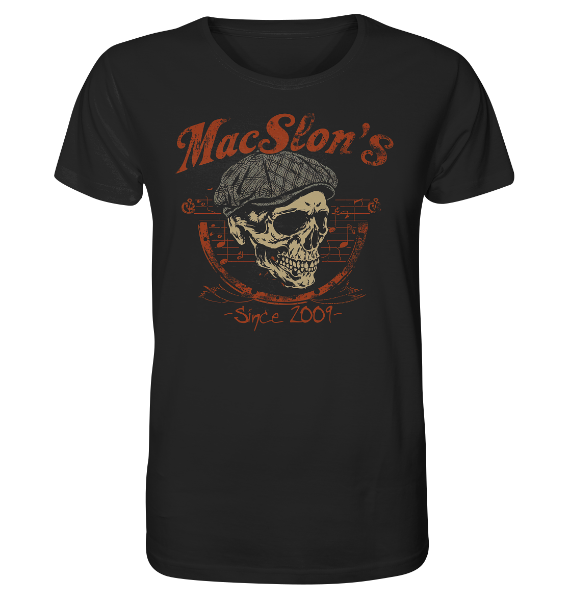 MacSlon's "Since 2009 / Flatcap-Skull I" - Organic Shirt