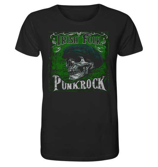 Irish Folk Punkrock "Flatcap-Skull III"  - Organic Shirt