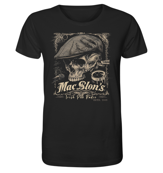 MacSlon's Irish Pub Radio "Estd. 2009 / Flatcap-Skull III" - Organic Shirt