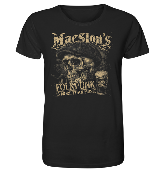 MacSlon's "Folkpunk Is More Than Music / Flatcap-Skull" - Organic Shirt