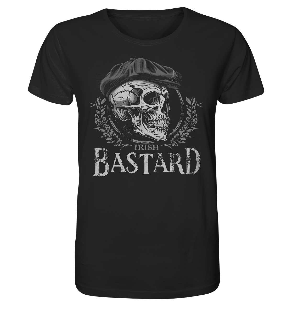 Irish Bastard "Flatcap-Skull III" - Organic Shirt