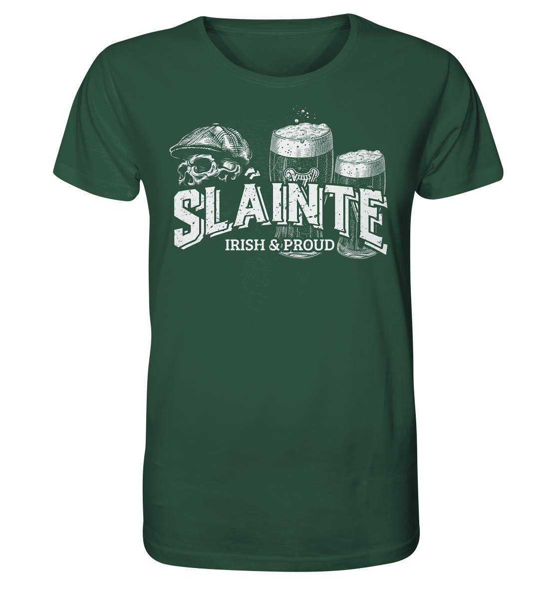 Sláinte "Irish & Proud / Flatcap-Skull I" - Organic Shirt