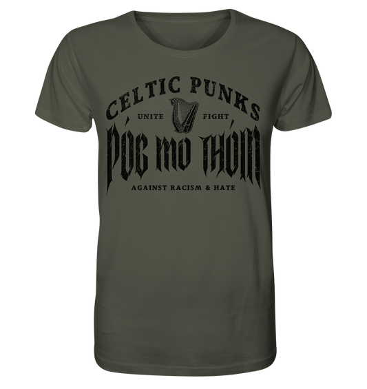 Póg Mo Thóin Streetwear "Celtic Punks Against Racism & Hate / Unite & Fight" - Organic Shirt