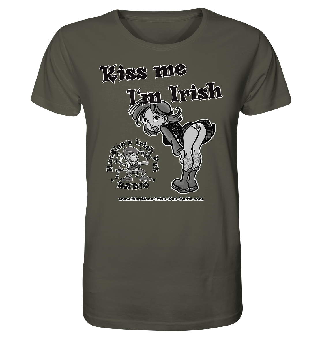 MacSlon's Irish Pub Radio "Kiss Me I'm Irish I"  - Organic Shirt