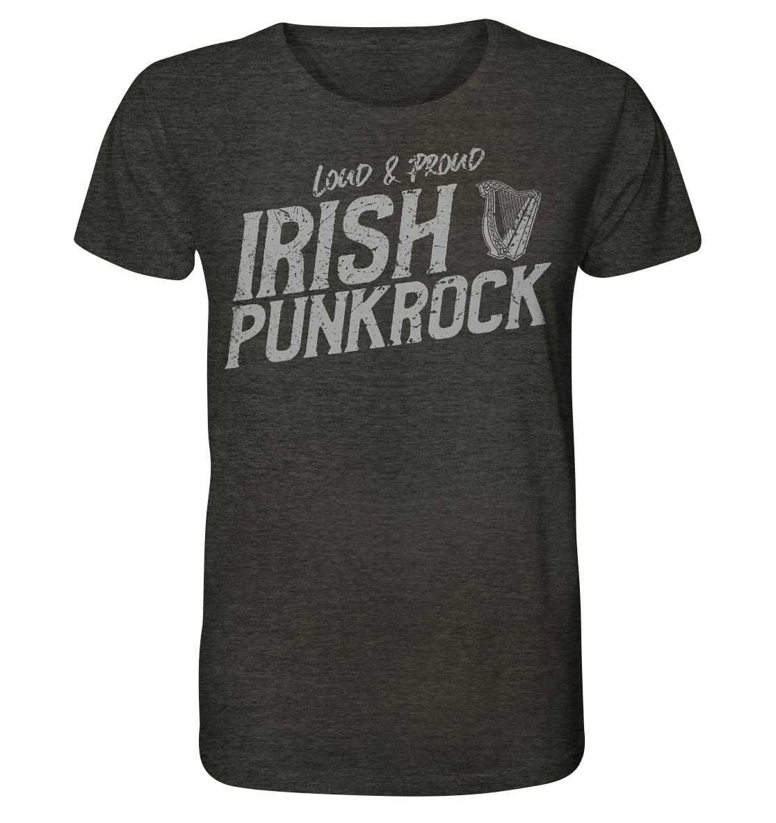 Irish Punkrock "Loud & Proud" - Organic Shirt (meliert)