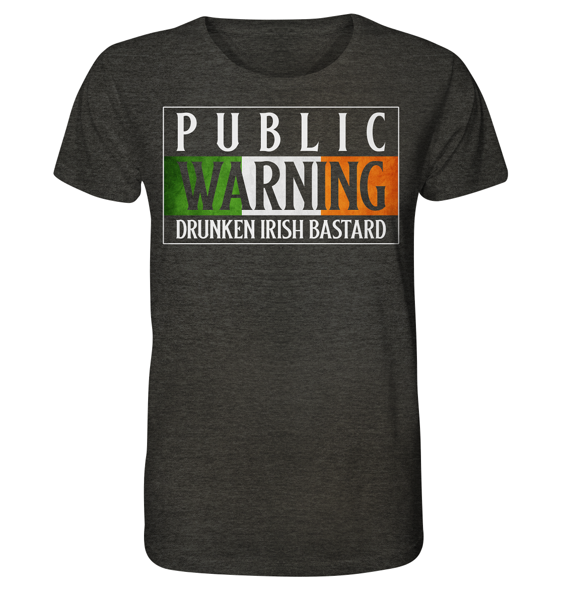 Public Warning "Drunken Irish Bastard" - Organic Shirt (meliert)