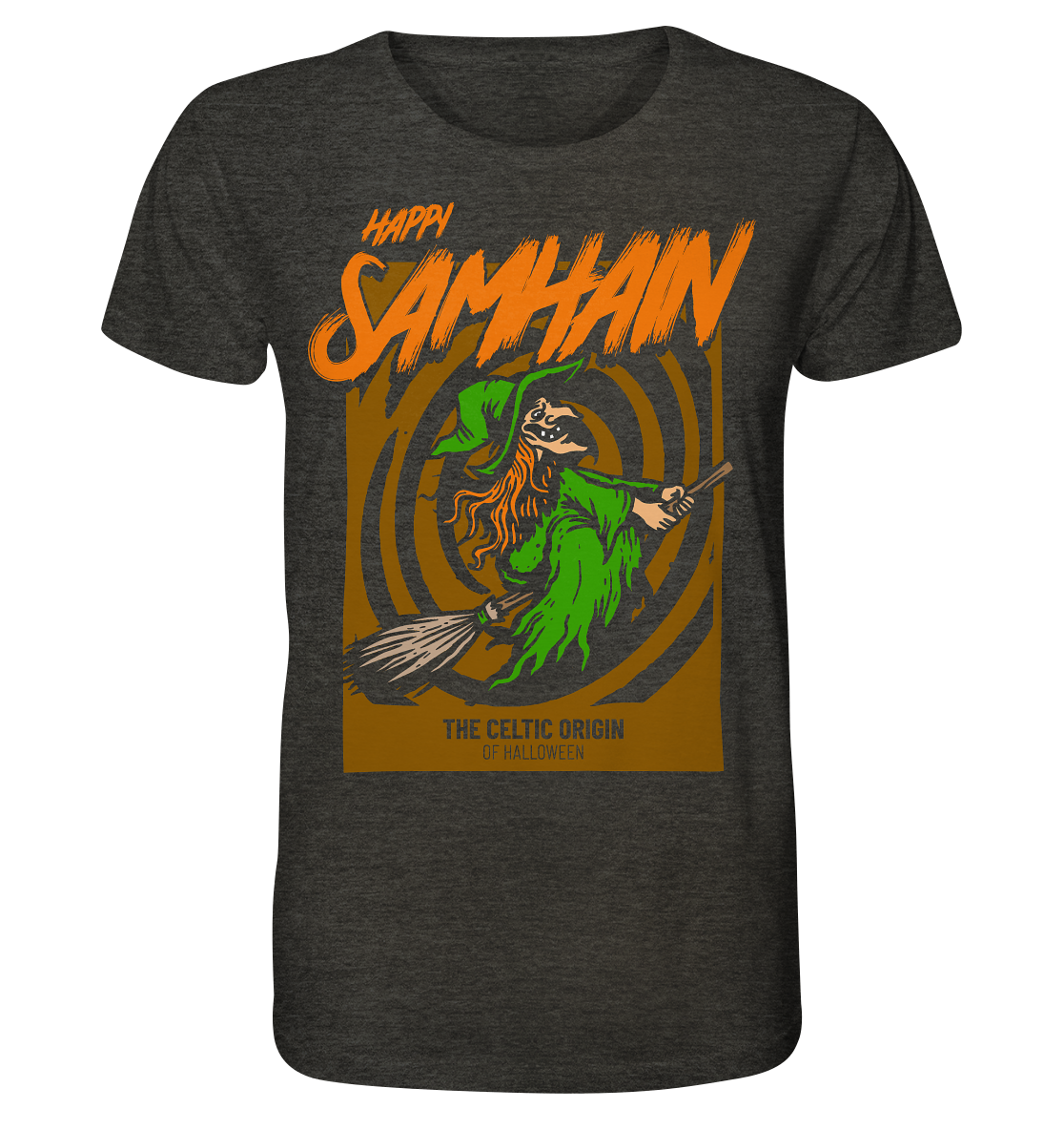 Happy Samhain "Witch" - Organic Shirt (meliert)