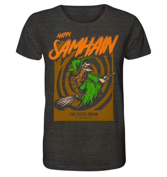 Happy Samhain "Witch" - Organic Shirt (meliert)