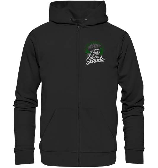 Sláinte "St. Patrick's Drinking Team / Flatcap-Skull I" - Organic Zipper