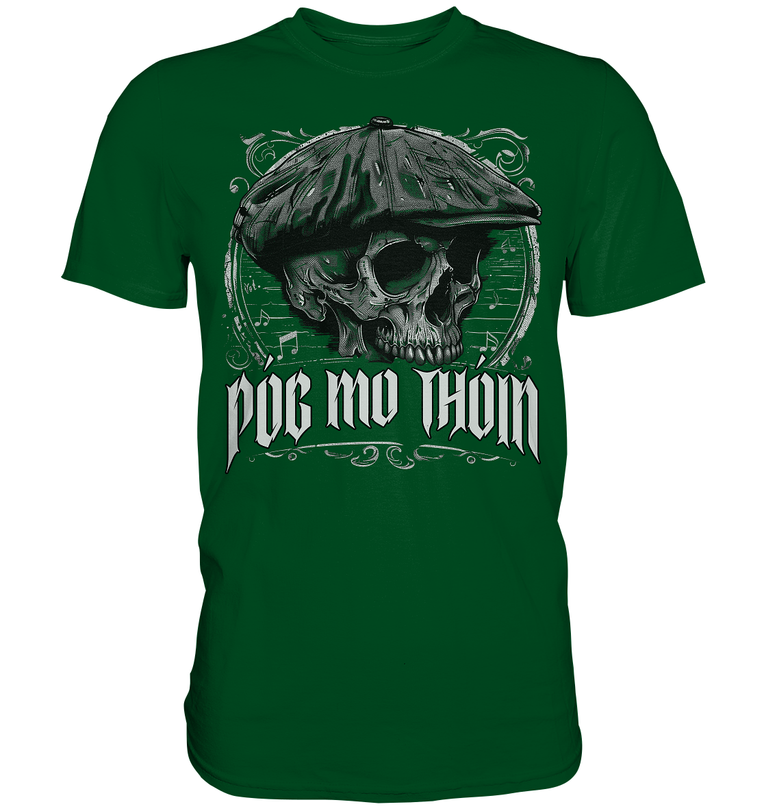 Póg Mo Thóin Streetwear "Flatcap-Skull III" - Premium Shirt