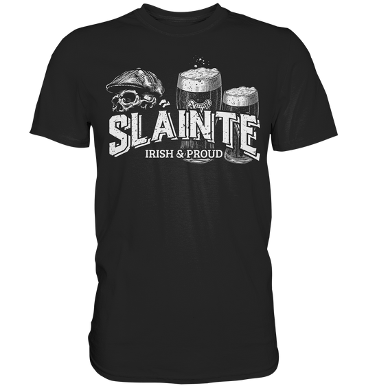 Sláinte "Irish & Proud / Flatcap-Skull I" - Premium Shirt