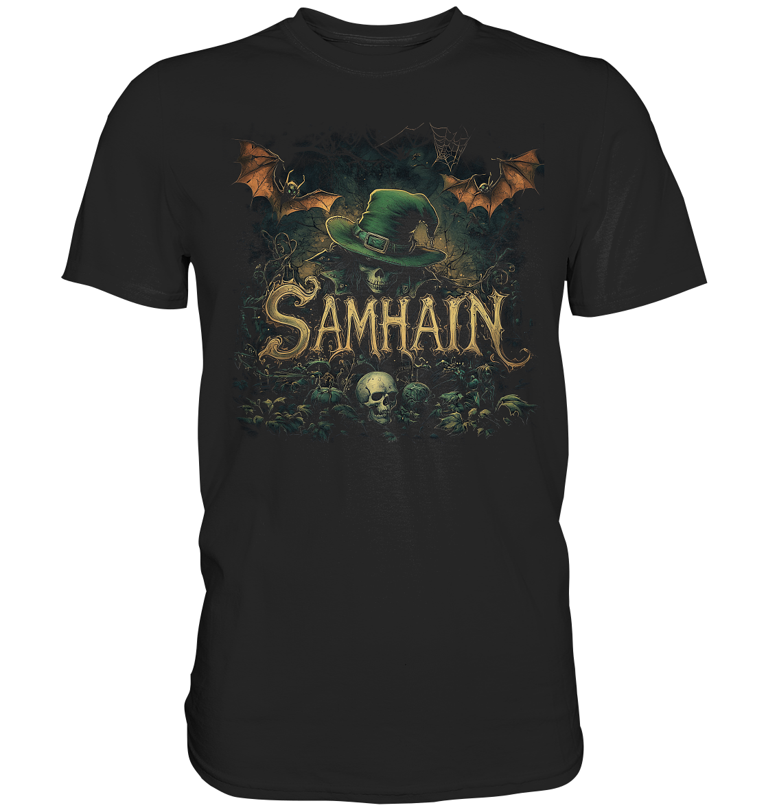 Samhain "Bats & Skulls II" - Premium Shirt