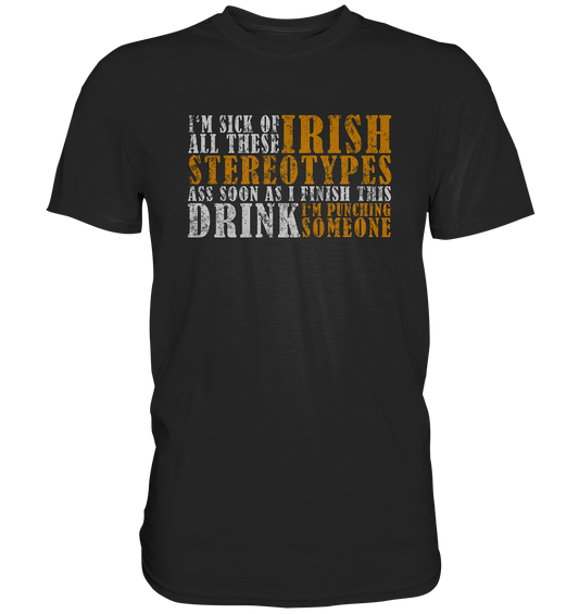 Irish Stereotypes "Punching Someone I" - Premium Shirt