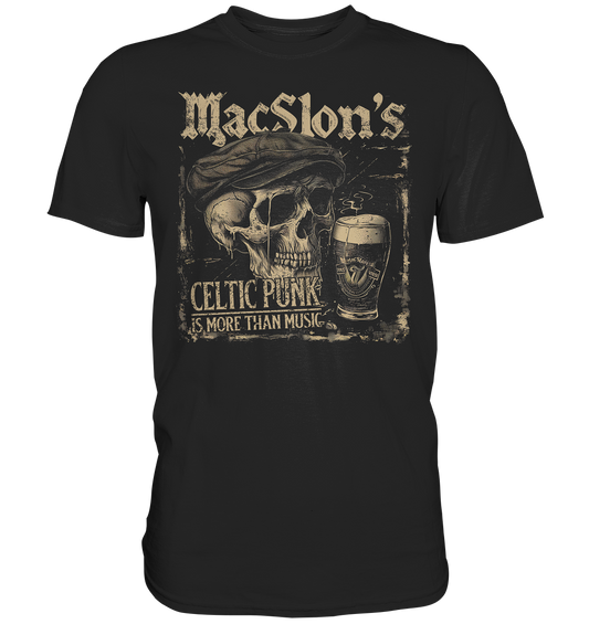 MacSlon's "Celtic Punk Is More Than Music / Flatcap-Skull" - Premium Shirt