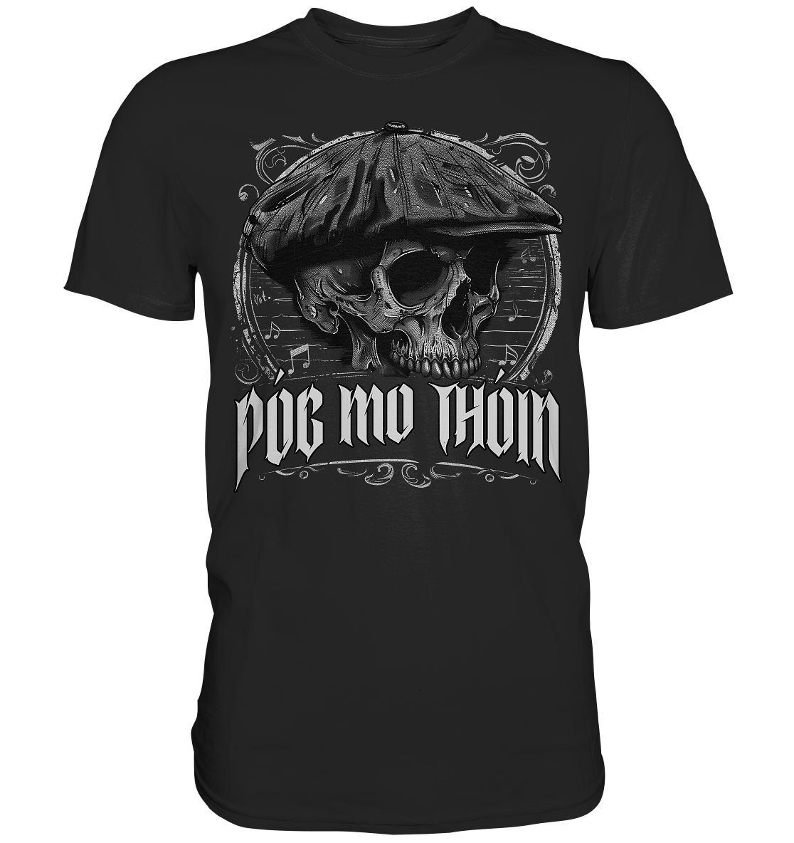 Póg Mo Thóin Streetwear "Flatcap-Skull III" - Premium Shirt