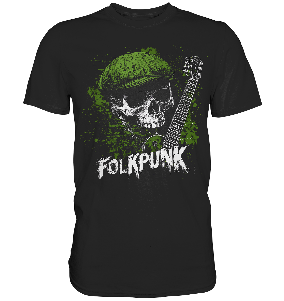 Folkpunk "Skull, Flatcap, Guitar I" - Premium Shirt