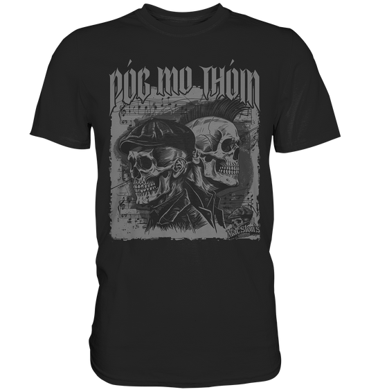 Póg Mo Thóin Streetwear "Flatcap & Mohawk Skulls I" - Premium Shirt