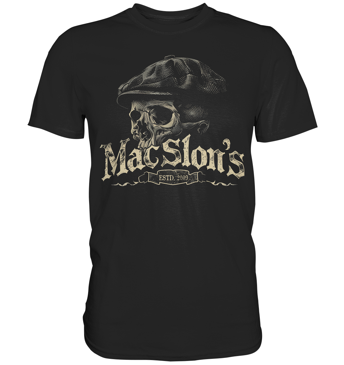 MacSlon's "Estd. 2009 / Flatcap-Skull XII" - Premium Shirt