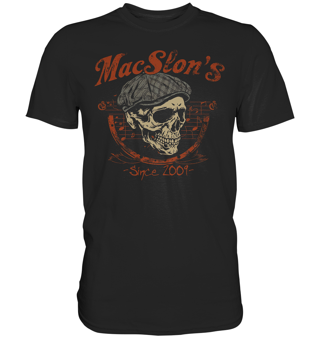 MacSlon's "Since 2009 / Flatcap-Skull I" - Premium Shirt