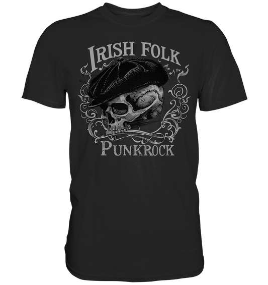 Irish Folk Punkrock "Flatcap-Skull II" - Premium Shirt