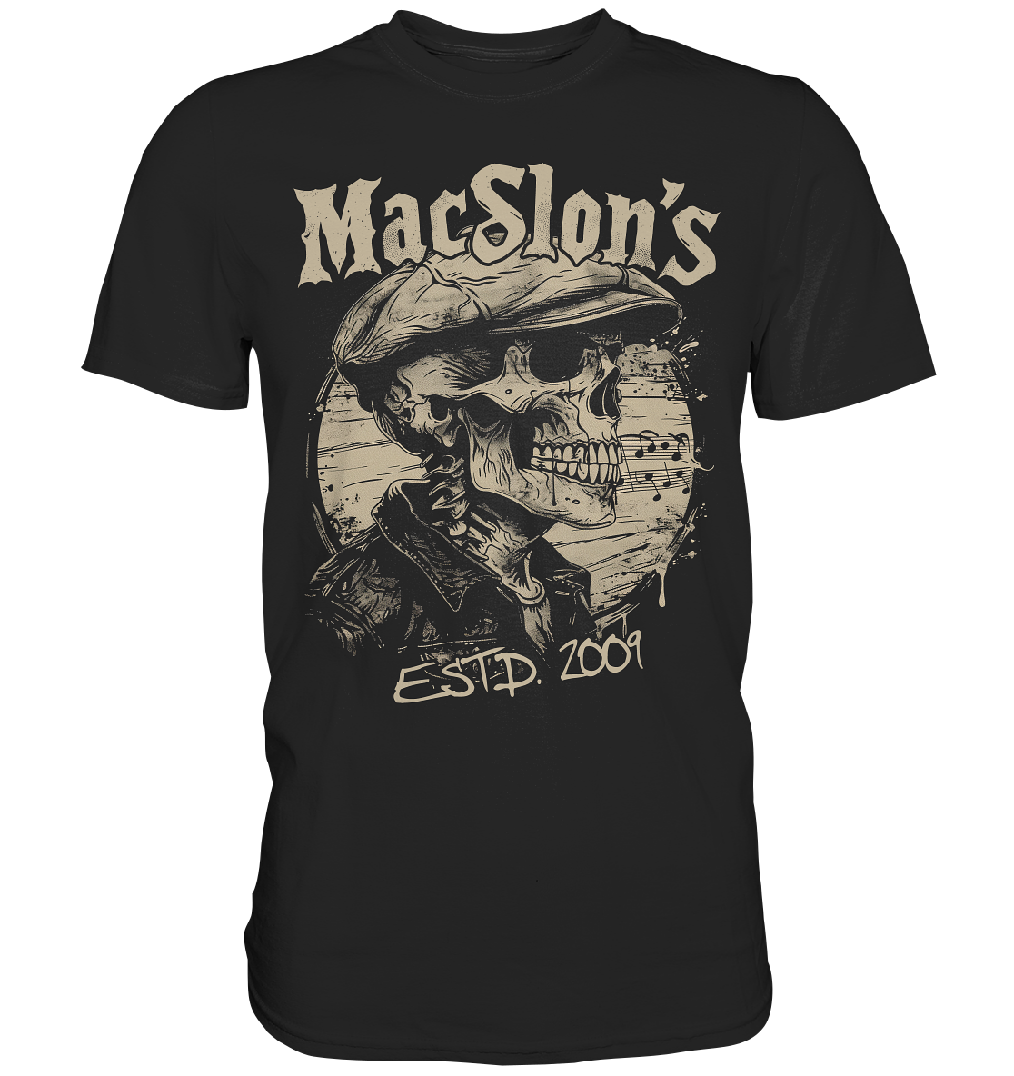 MacSlon's "Estd. 2009 / Flatcap-Skull XIII"  - Premium Shirt