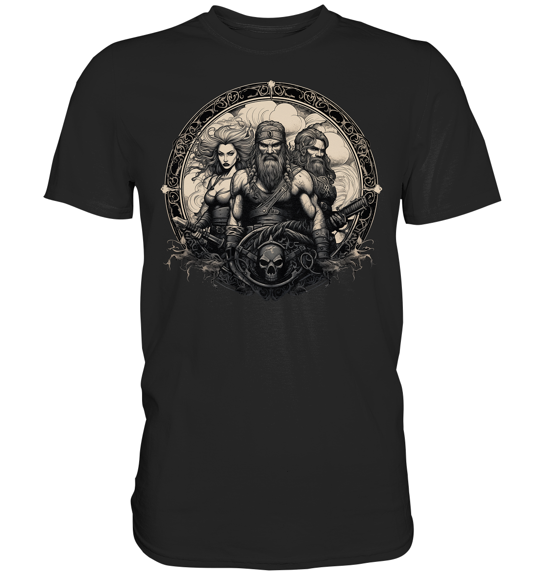 Celtic Warrior "Group / Skull"  - Premium Shirt