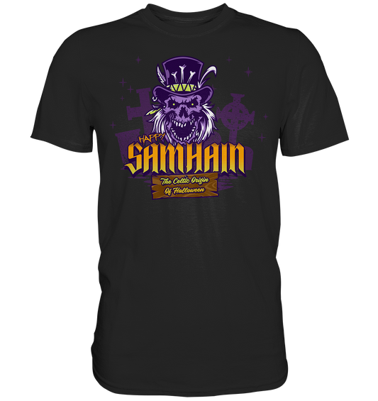 Happy Samhain "The Celtic Origin Of Halloween" - Premium Shirt