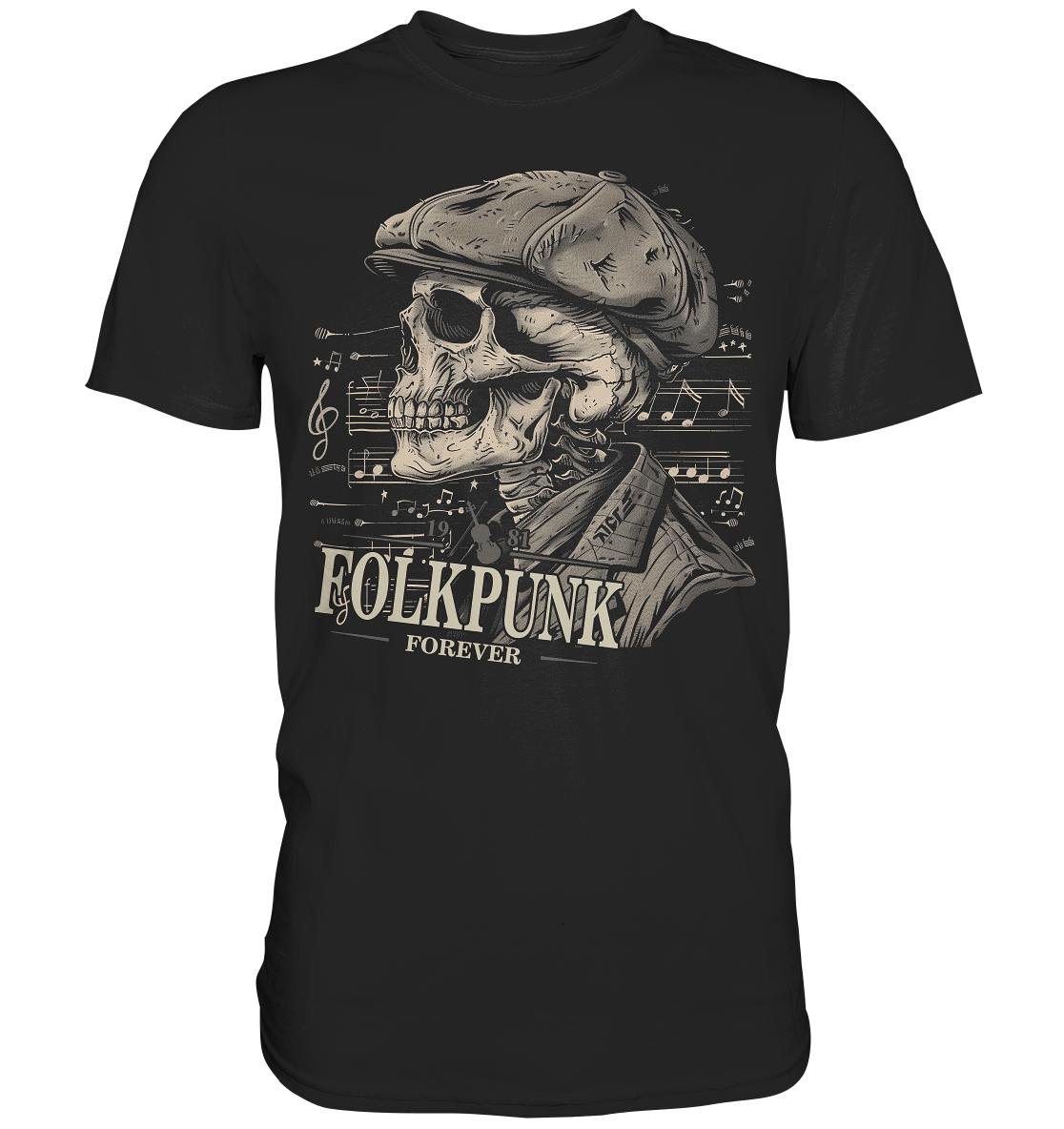 Folkpunk "Forever / Flatcap-Skull I" - Premium Shirt