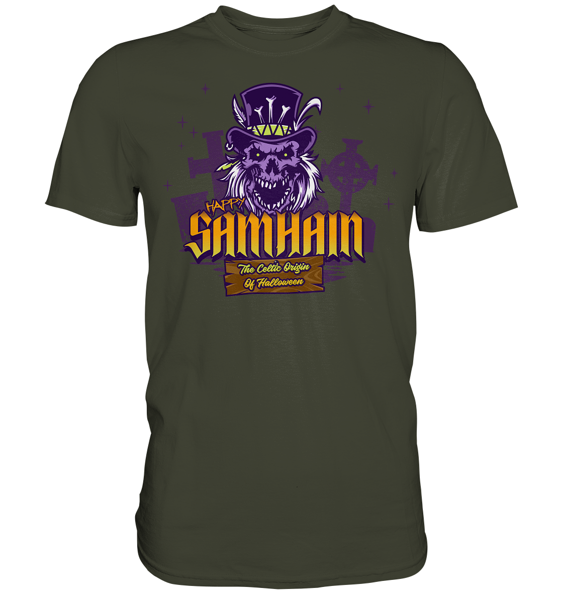 Happy Samhain "The Celtic Origin Of Halloween" - Premium Shirt