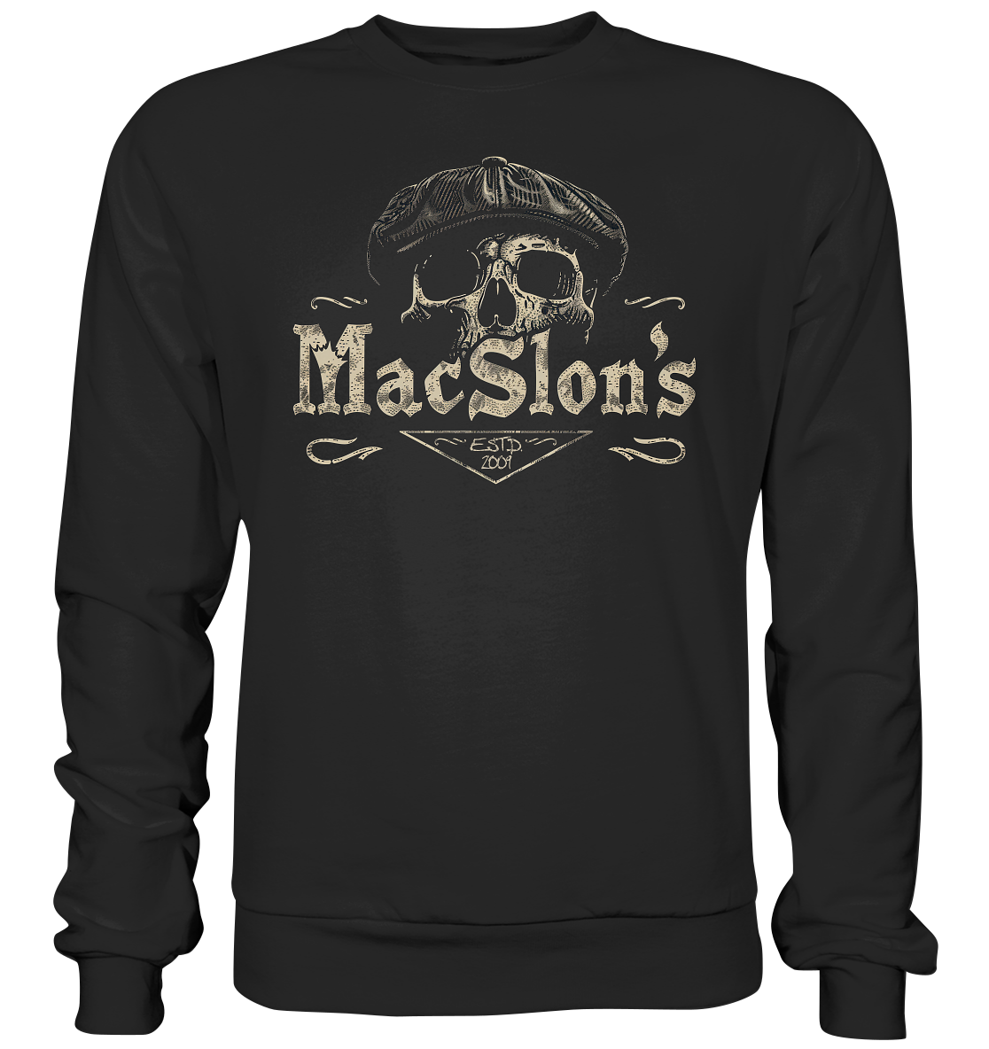 MacSlon's "Estd. 2009 / Flatcap-Skull XIV" - Premium Sweatshirt