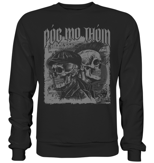 Póg Mo Thóin Streetwear "Flatcap & Mohawk Skulls I" - Premium Sweatshirt