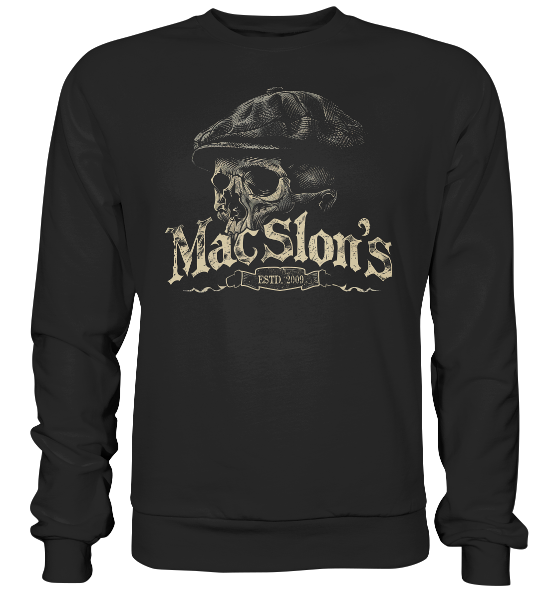 MacSlon's "Estd. 2009 / Flatcap-Skull XII" - Premium Sweatshirt