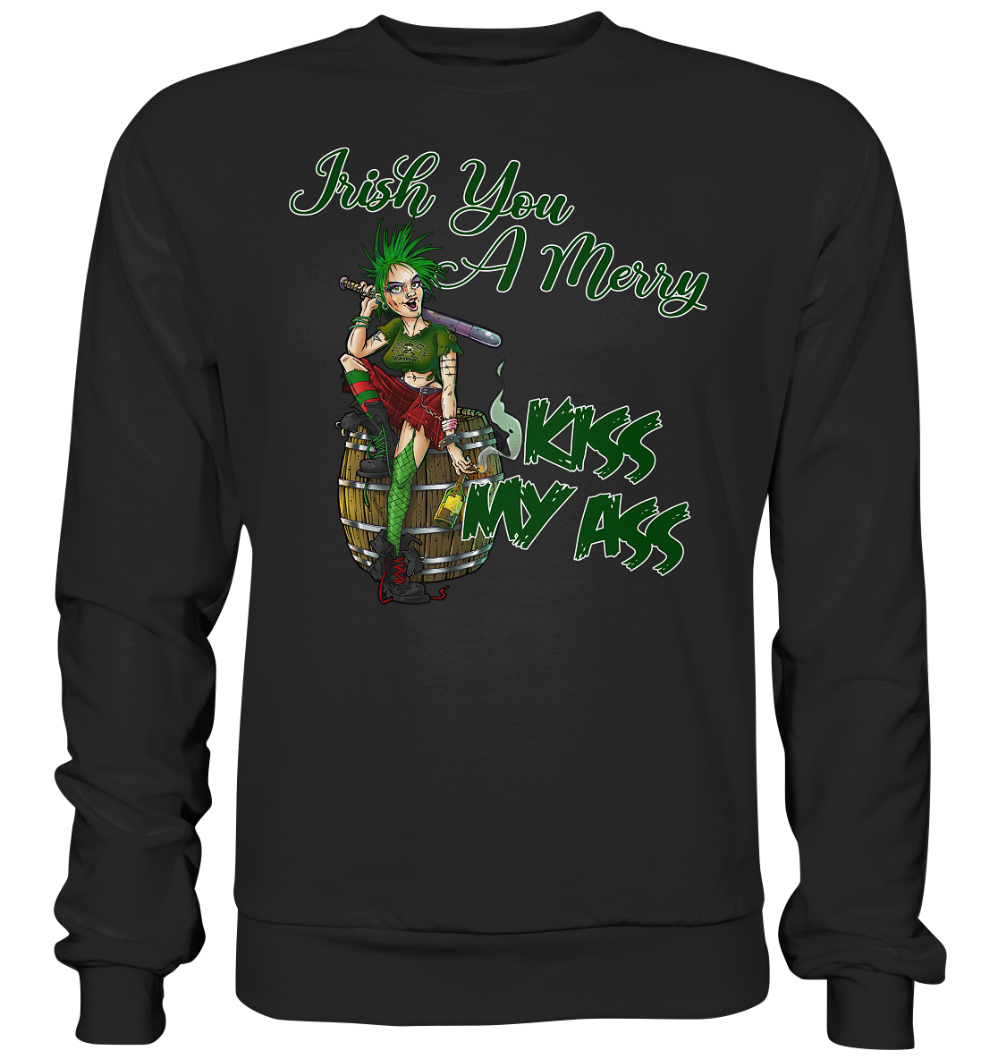 Irish You A Merry "Kiss My Ass" (Christmas) - Premium Sweatshirt