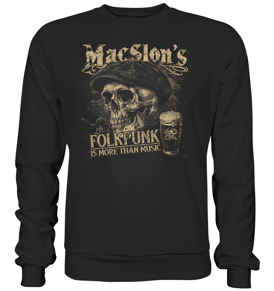 MacSlon's "Folkpunk Is More Than Music / Flatcap-Skull" - Premium Sweatshirt