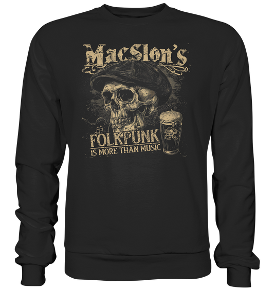 MacSlon's "Folkpunk Is More Than Music / Flatcap-Skull" - Premium Sweatshirt