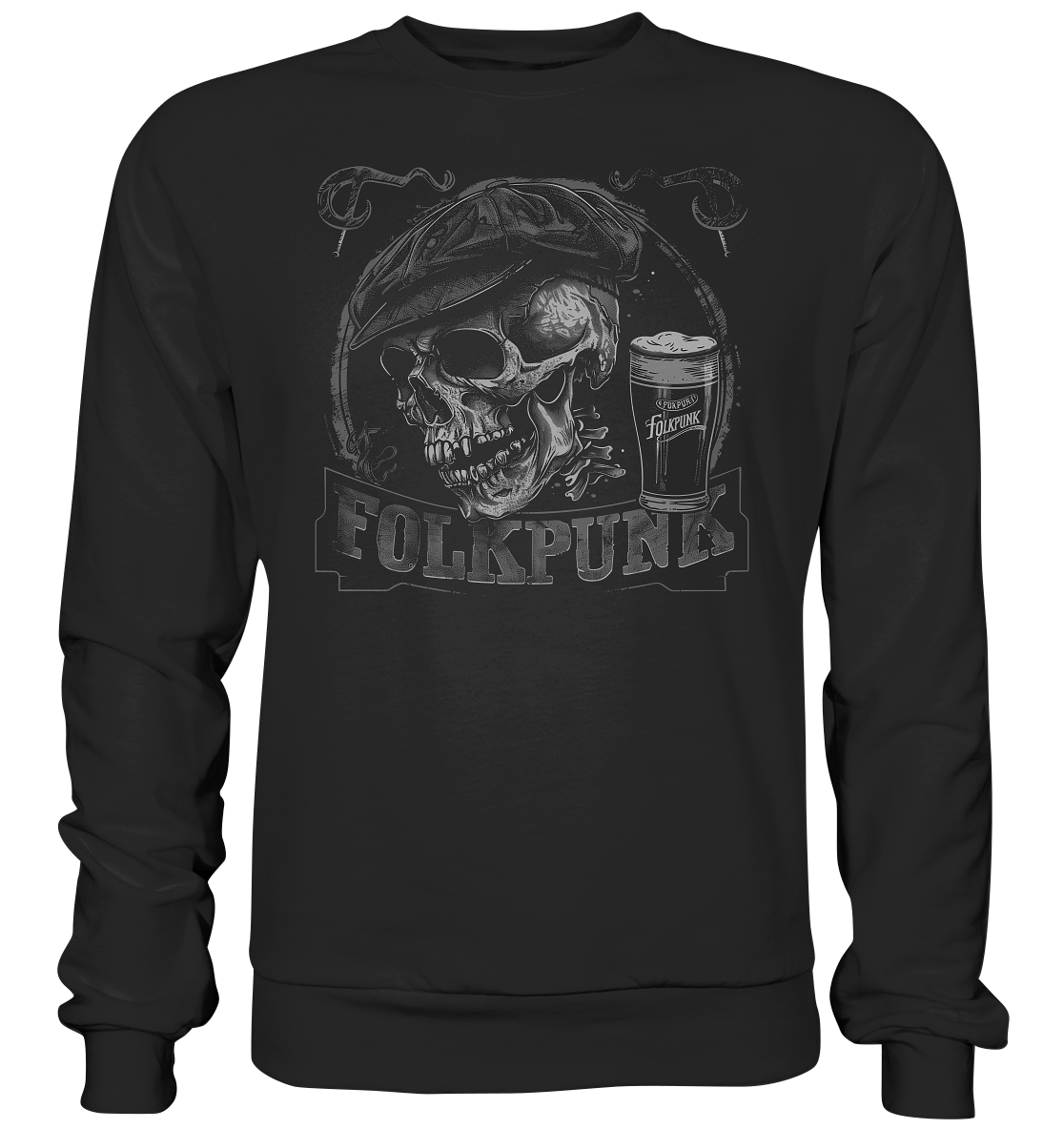 Folkpunk "Flatcap-Skull I" - Premium Sweatshirt