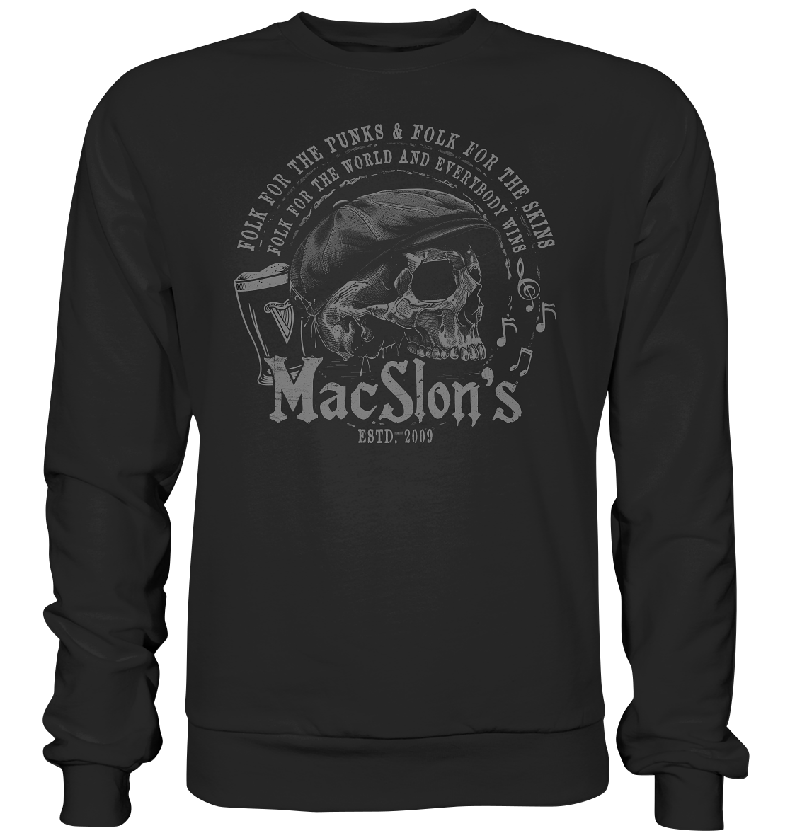 MacSlon's "Folk For The World / Flatcap-Skull" - Premium Sweatshirt