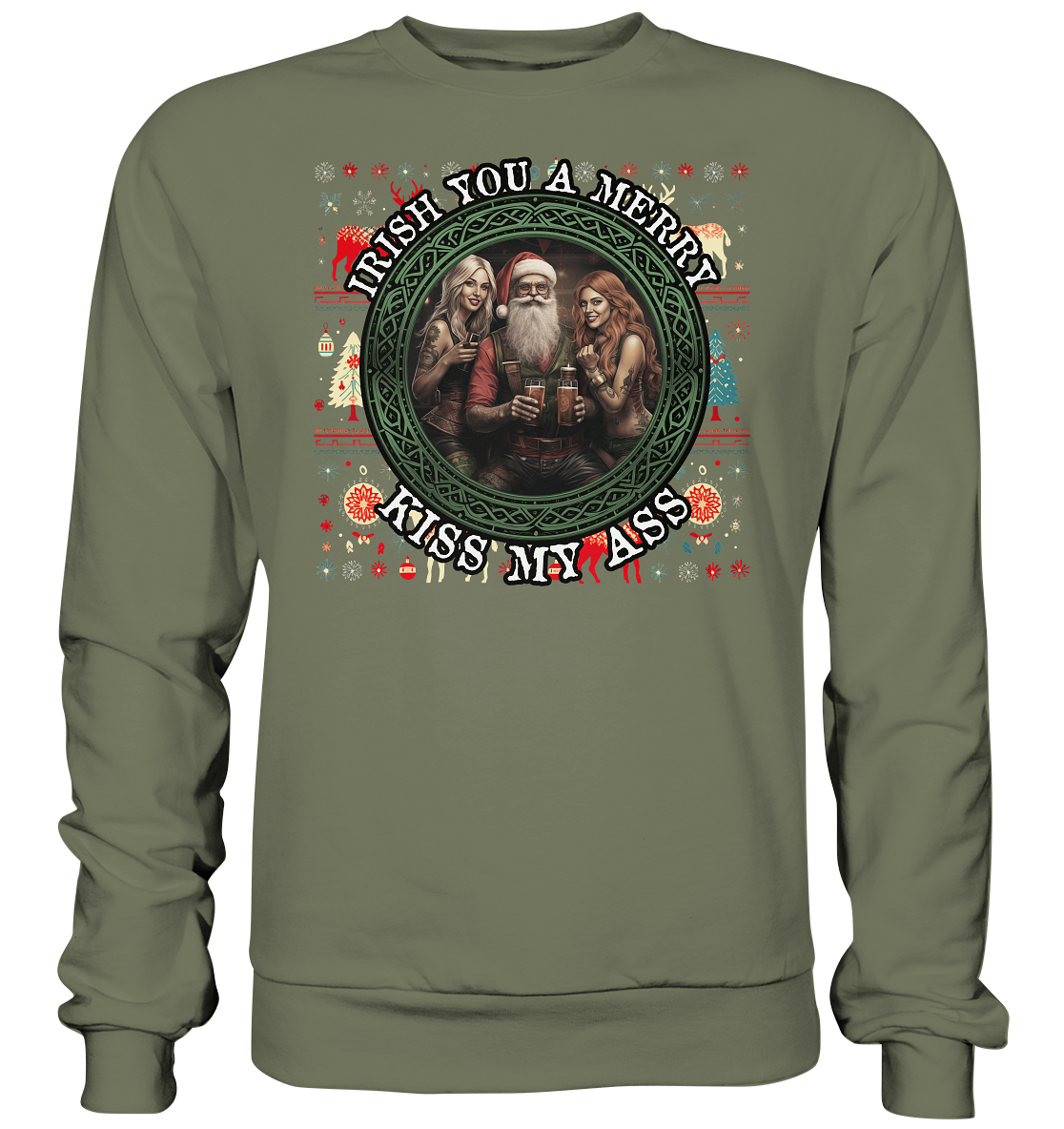 Irish You A Merry... "Santa, Girls & Beer "  - Premium Sweatshirt