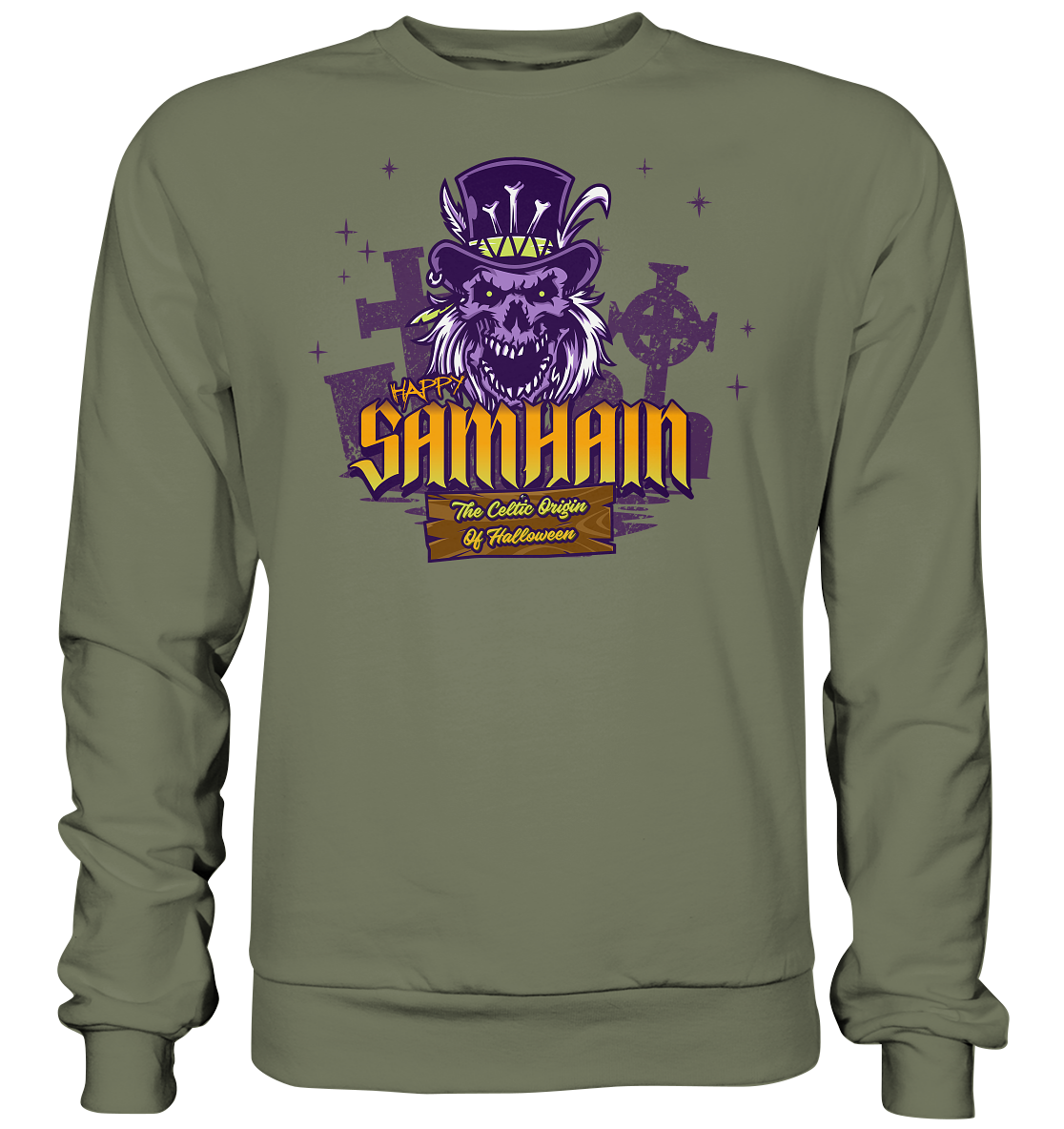 Happy Samhain "The Celtic Origin Of Halloween" - Premium Sweatshirt