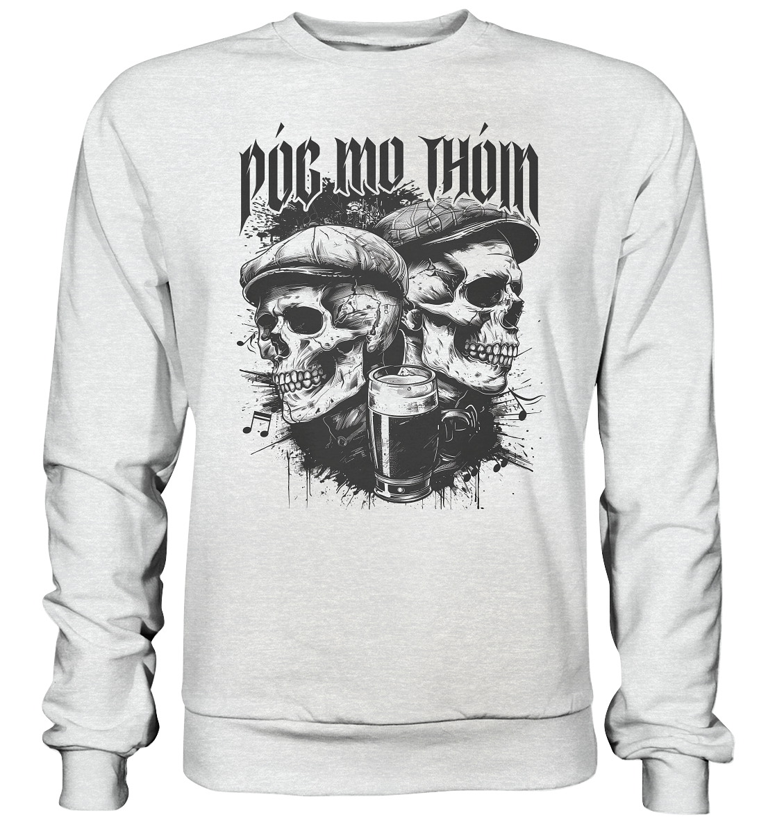 Póg Mo Thóin Streetwear "Two Skulls I" - Premium Sweatshirt