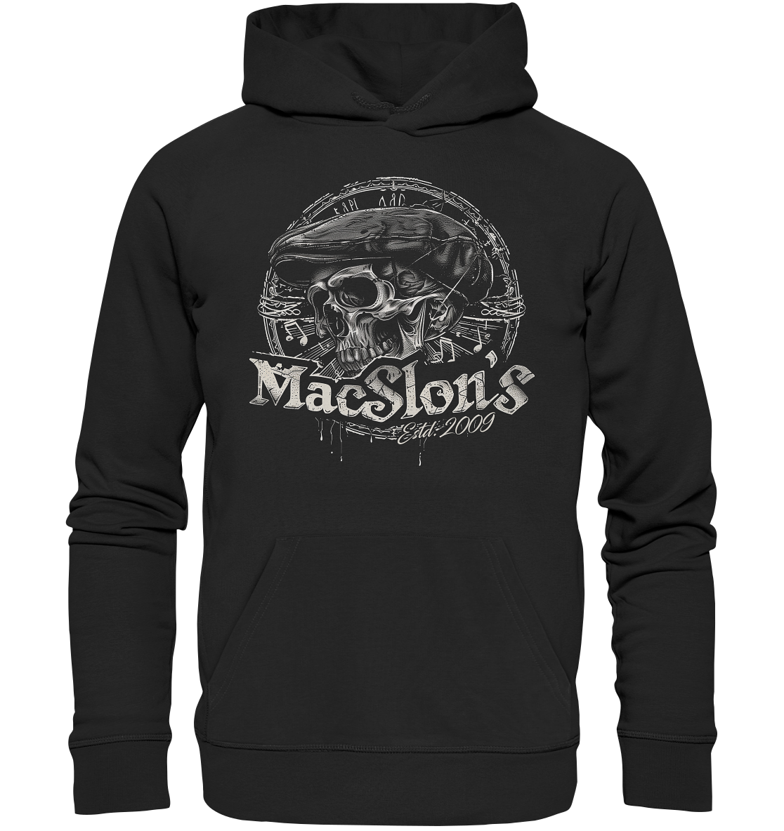 MacSlon's "Estd. 2009 / Flatcap-Skull X"  - Premium Unisex Hoodie