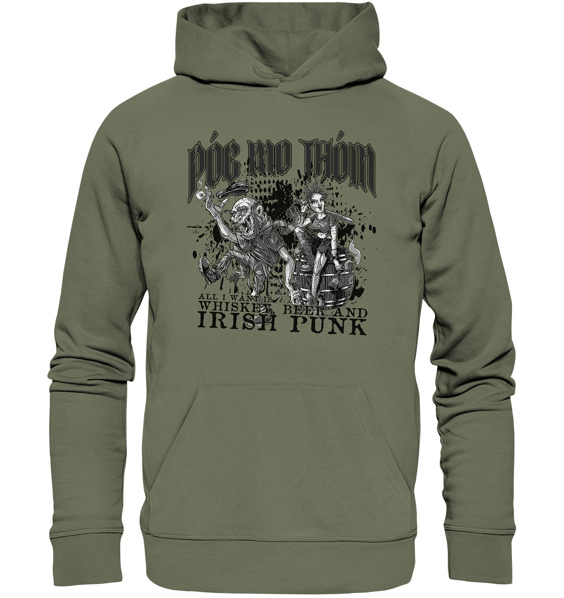 Póg Mo Thóin Streetwear "Whiskey, Beer and Irish Punk" - Premium Unisex Hoodie