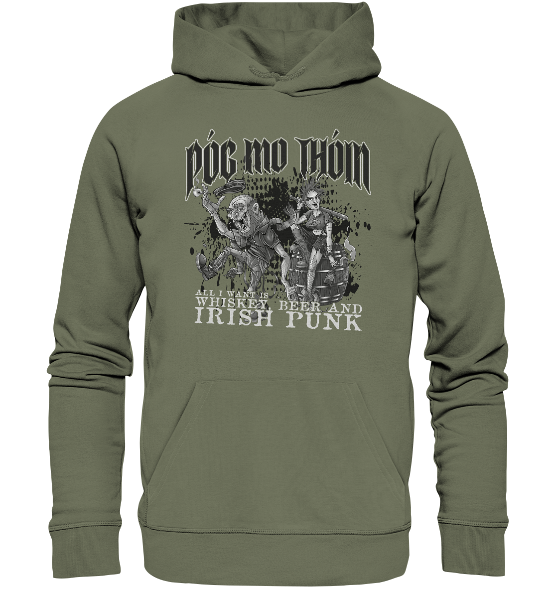 Póg Mo Thóin Streetwear "Whiskey, Beer and Irish Punk" - Premium Unisex Hoodie