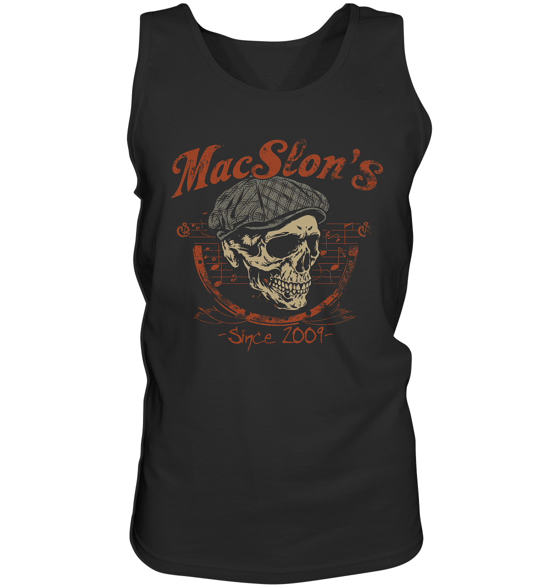 MacSlon's "Since 2009 / Flatcap-Skull I" - Tank-Top