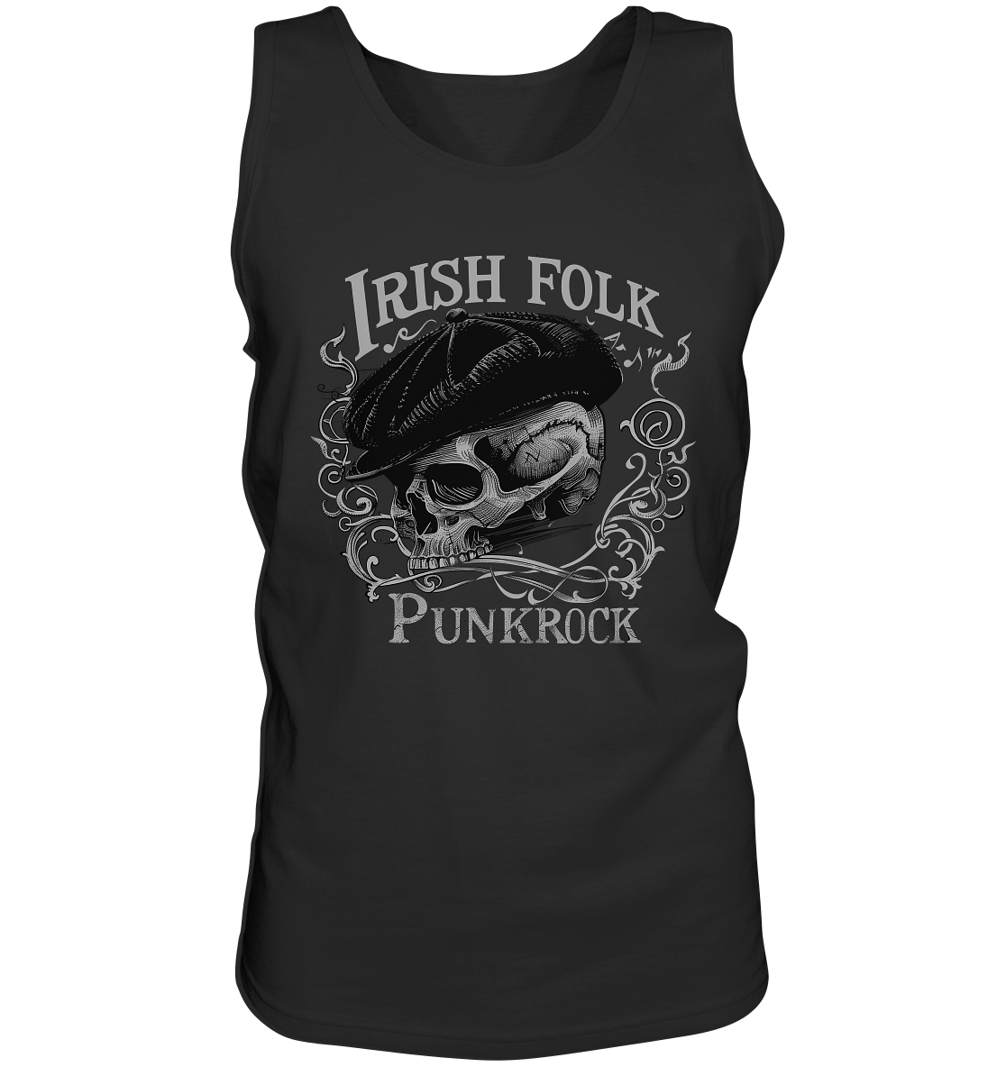 Irish Folk Punkrock "Flatcap-Skull II" - Tank-Top