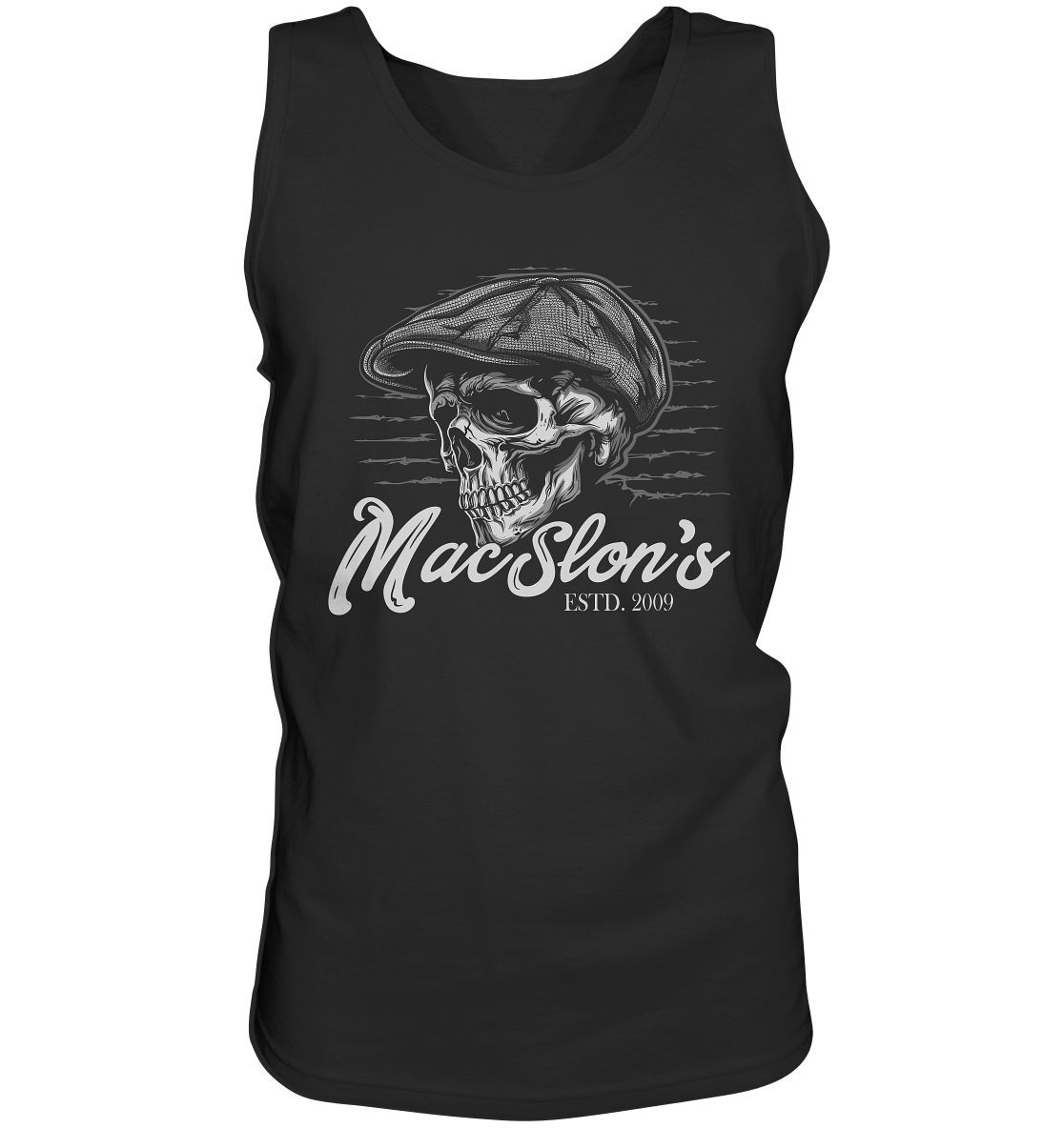 MacSlon's "Estd. 2009 / Flatcap-Skull III" - Tank-Top