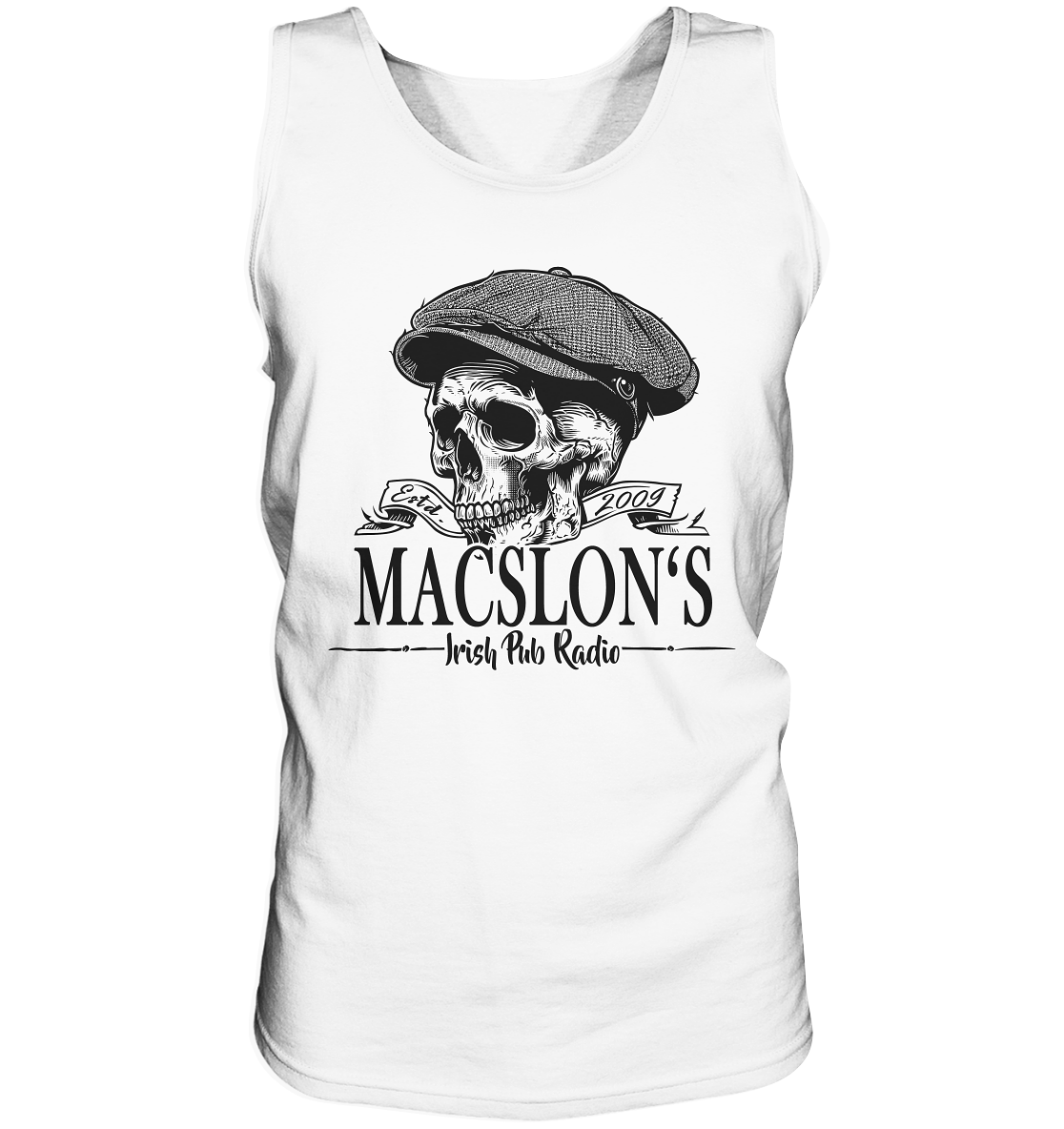 MacSlon's Irish Pub Radio "Estd. 2009 / Flatcap-Skull II" - Tank-Top