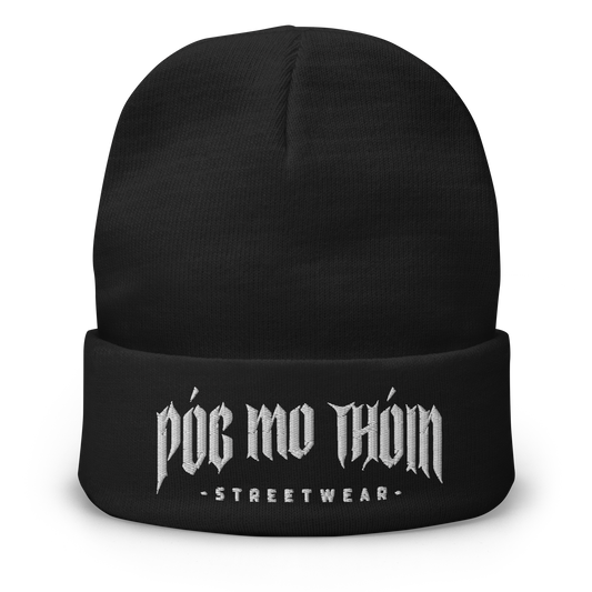 Póg Mo Thóin Streetwear "Logo" (Hochwertiger Stick) - Bestickte Beanie