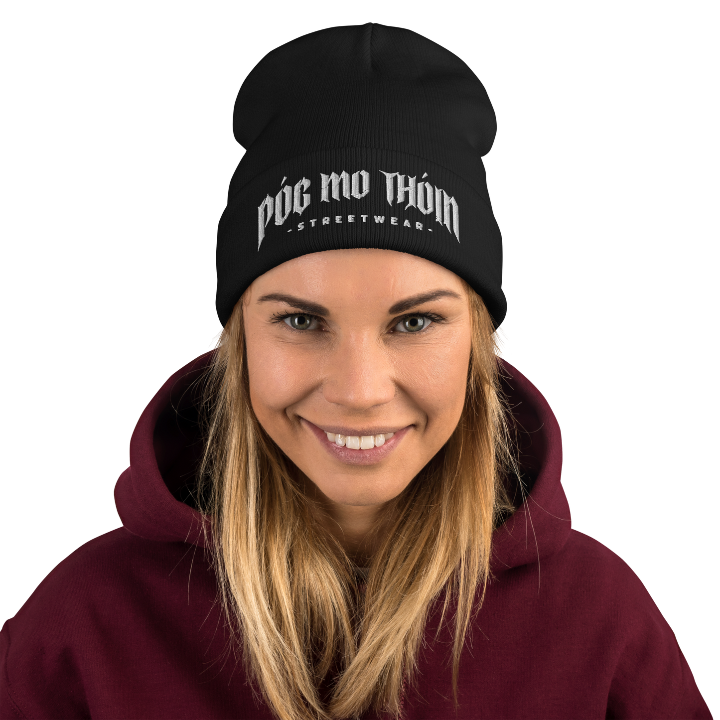 Póg Mo Thóin Streetwear "Logo" (Hochwertiger Stick) - Bestickte Beanie