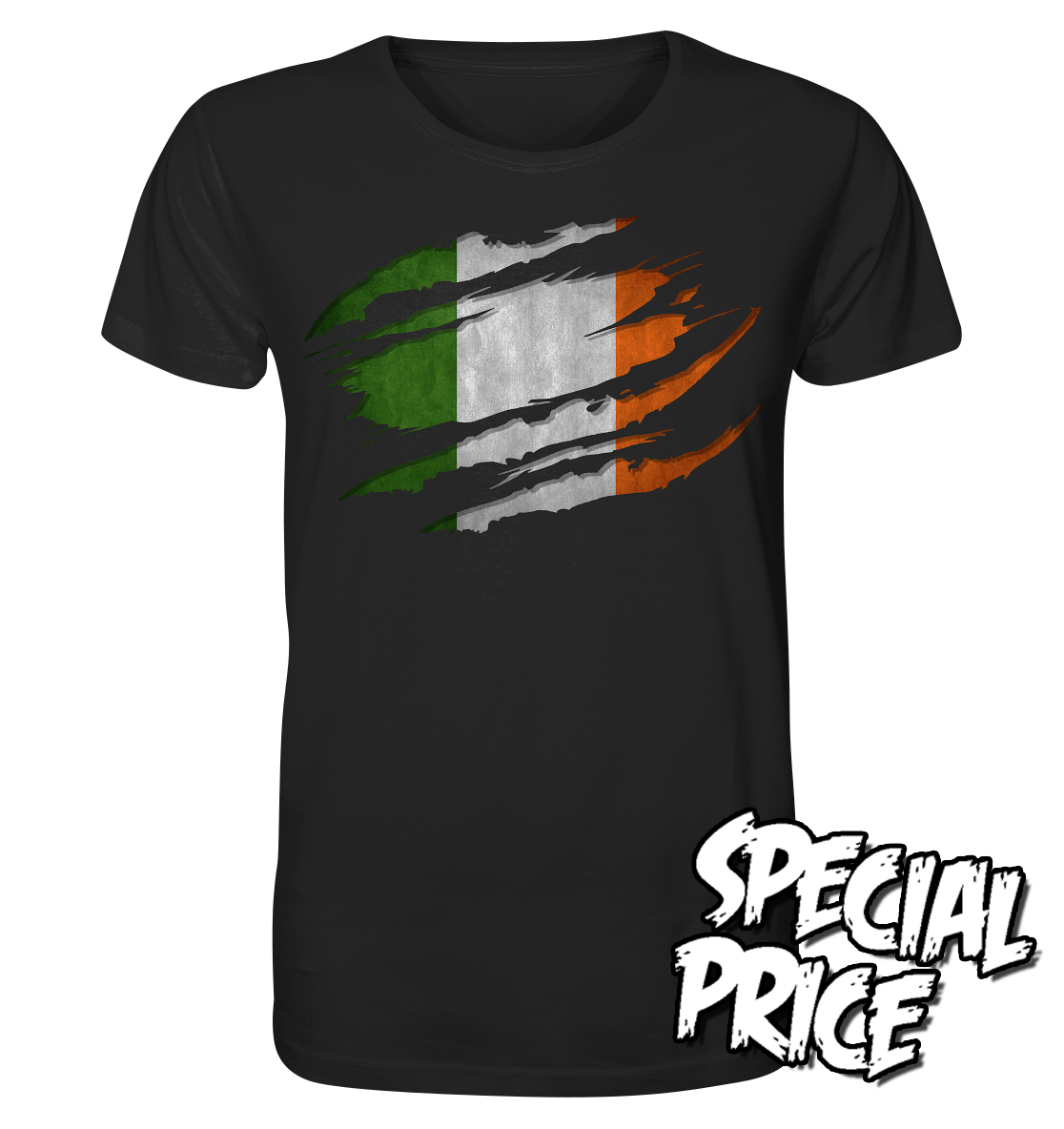 Ireland "Flag Scratch" - Organic Shirt (Größe L)